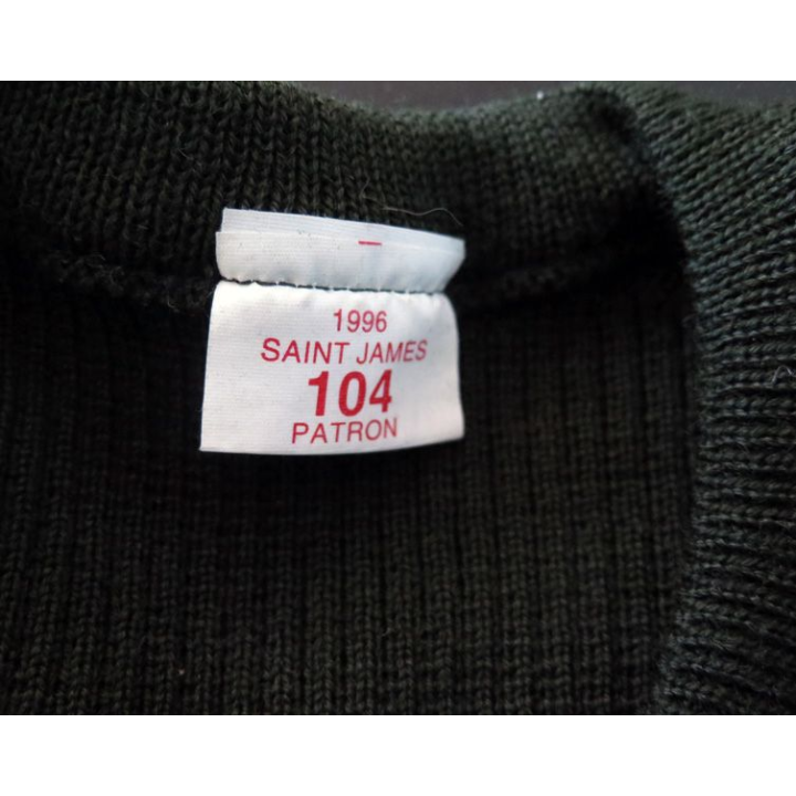 Pull militaire NEUF col en V fabricant SAINT JAMES 1996  taille 104 Patron