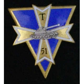 51°BT : 51° Bataillon de Transmissions de la 1° Division Blindée (1° DB) en émail