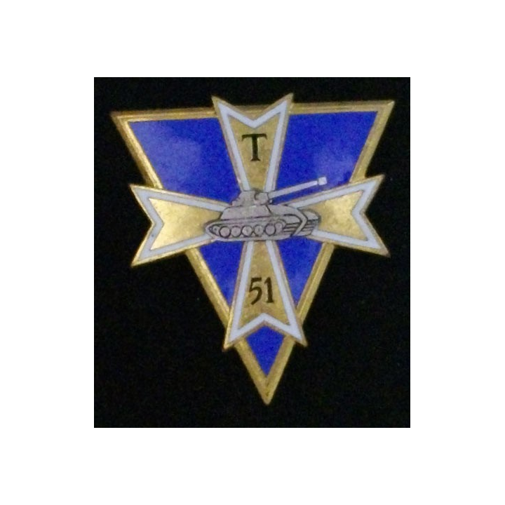 51°BT : 51° Bataillon de Transmissions de la 1° Division Blindée (1° DB) en émail