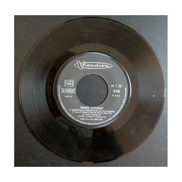 Disque 45 Tours Les vendanges de l'Amour et Viens sur la Montagne de Marie Laforêt