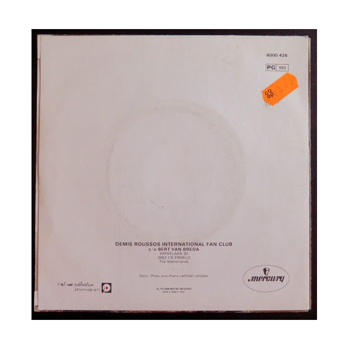 Disque 45 Tours I Need you Had to run de Demis Roussos