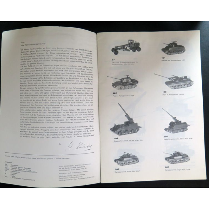 Catalogue maquette et modélisme ROCO minitanks sur les blindés et véhicules militaires
