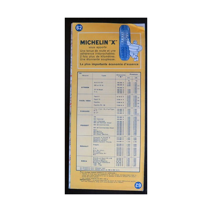 Carte Michelin N° 62 Chaumont-Starsbourg 1:200 000
