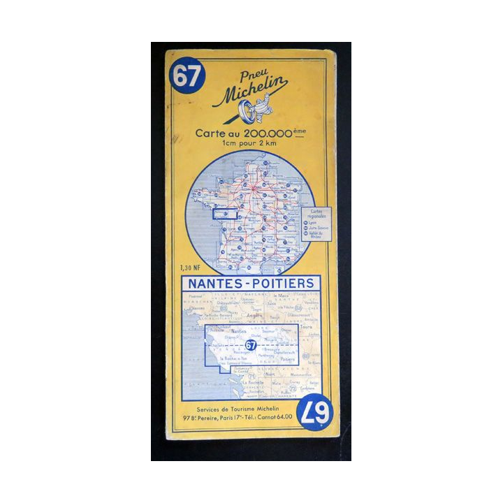 Carte Michelin N° 67 Nantes - Poitiers 1:200 000