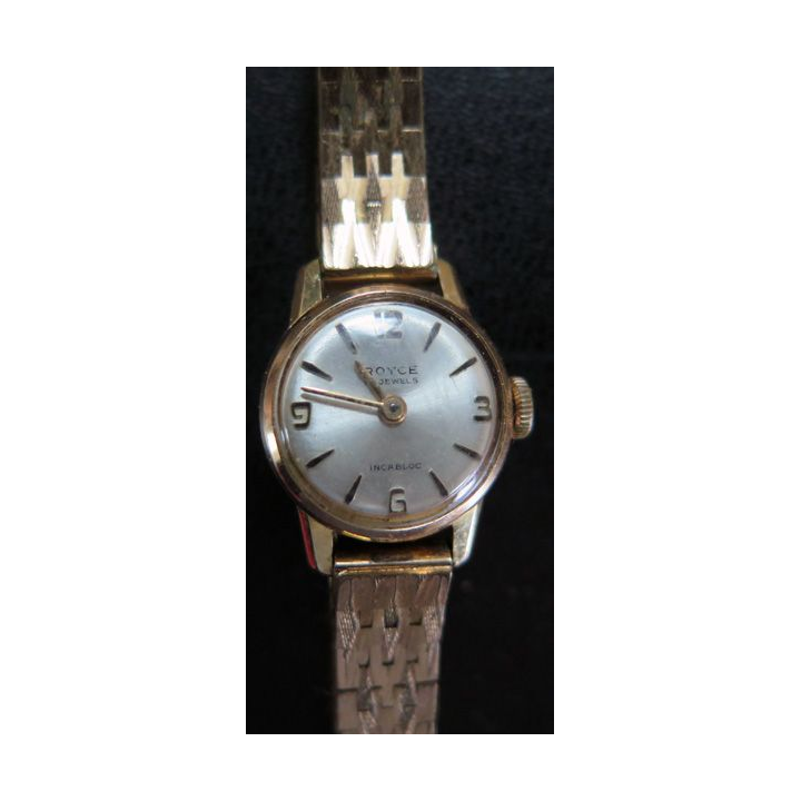 Montre Vintage femme ROYCE bracelet en métal doré