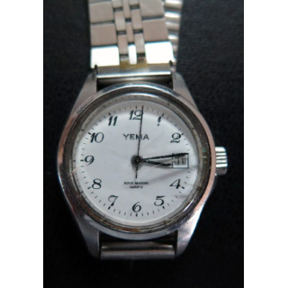 Montre Vintage femme YEMA bracelet en métal argenté