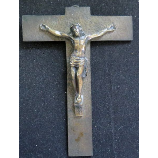 Crucifix en bronzesouvenir de Lourdes 14 x 10 cm