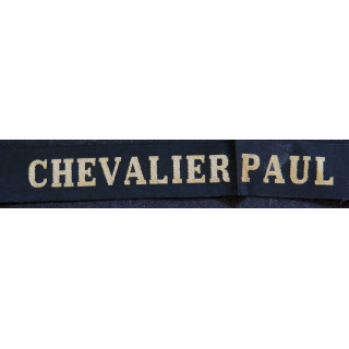 MARINE : bande de bachi de marin "CHEVALIER PAUL" longueur 65 cm fils dorés