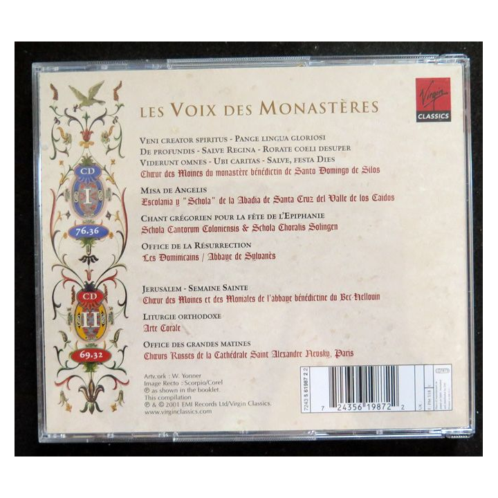 Double disque CD :la voix des monastères