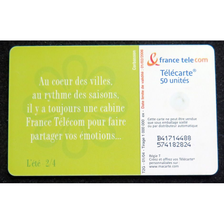 Carte téléphonique télécarte 50Au Coeur des villes l'été 2/4