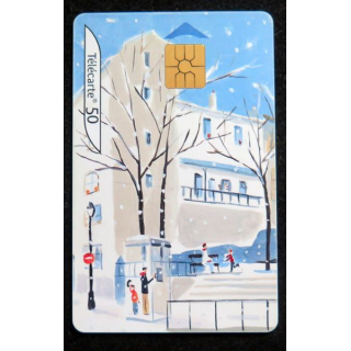 Carte téléphonique télécarte 50Au Coeur des villes l'hiver 1/4