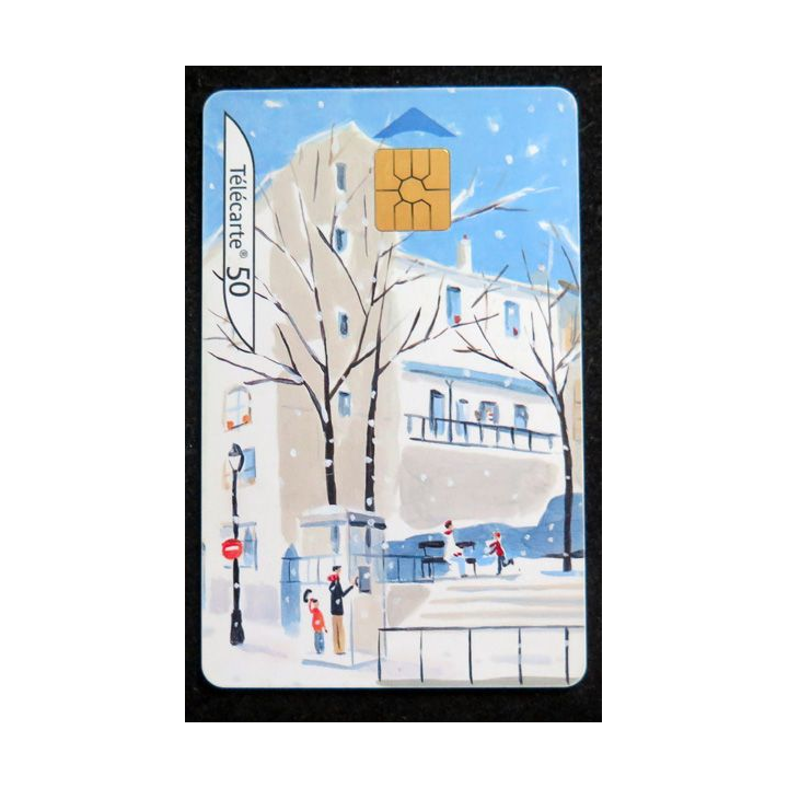 Carte téléphonique télécarte 50Au Coeur des villes l'hiver 1/4
