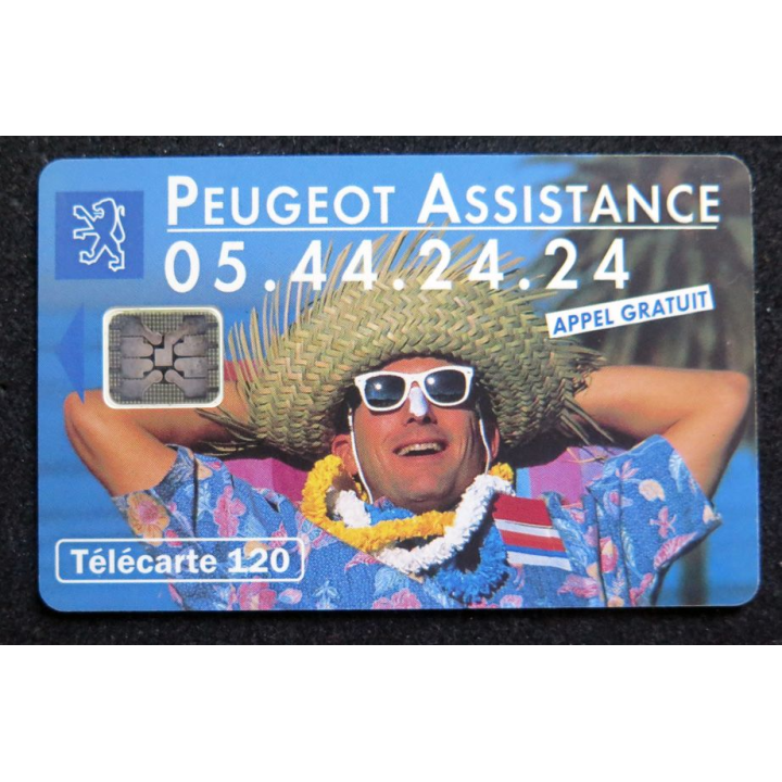Carte téléphonique télécarte 120 Peugeot assistance