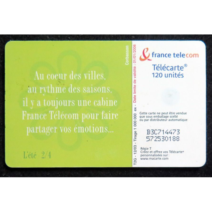 Carte téléphonique télécarte 120 Au Coeur des villes l'été 2/4