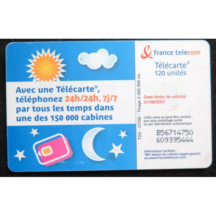 Carte téléphonique télécarte 120 France télécom