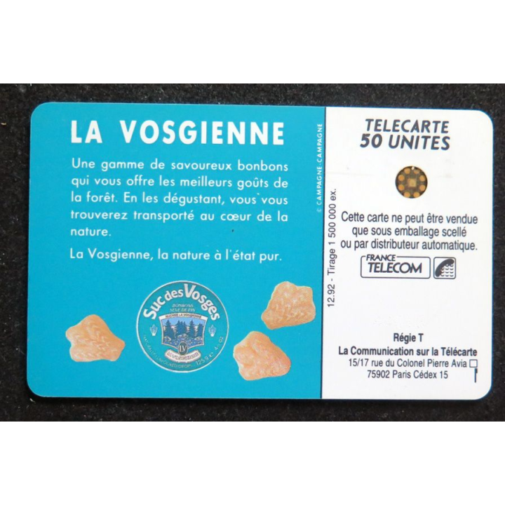 Carte téléphonique télécarte 50 LA VOSGIENNE