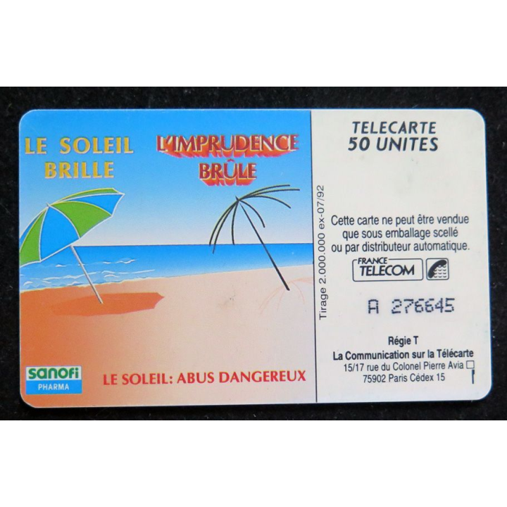 Carte téléphonique télécarte 50 SANOFI Pharma