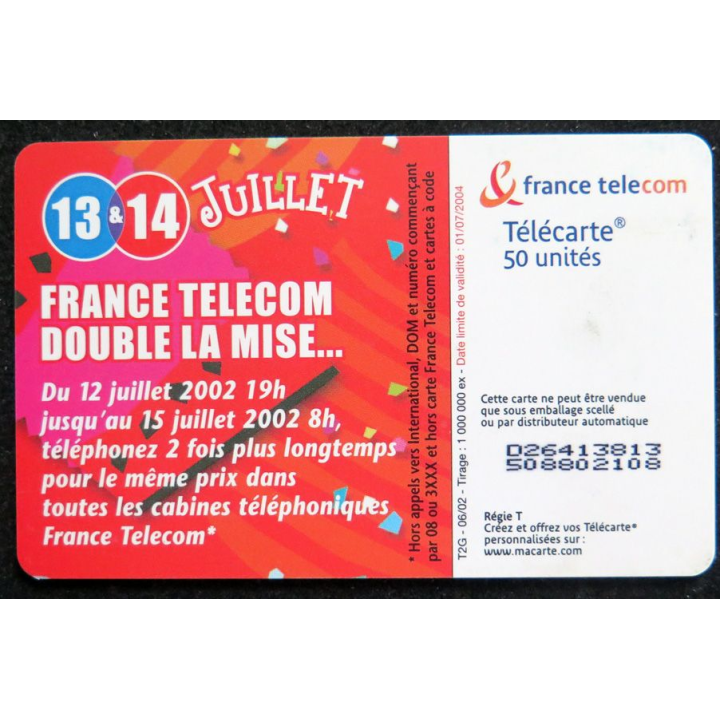 Carte téléphonique télécarte 50 France Telecom 