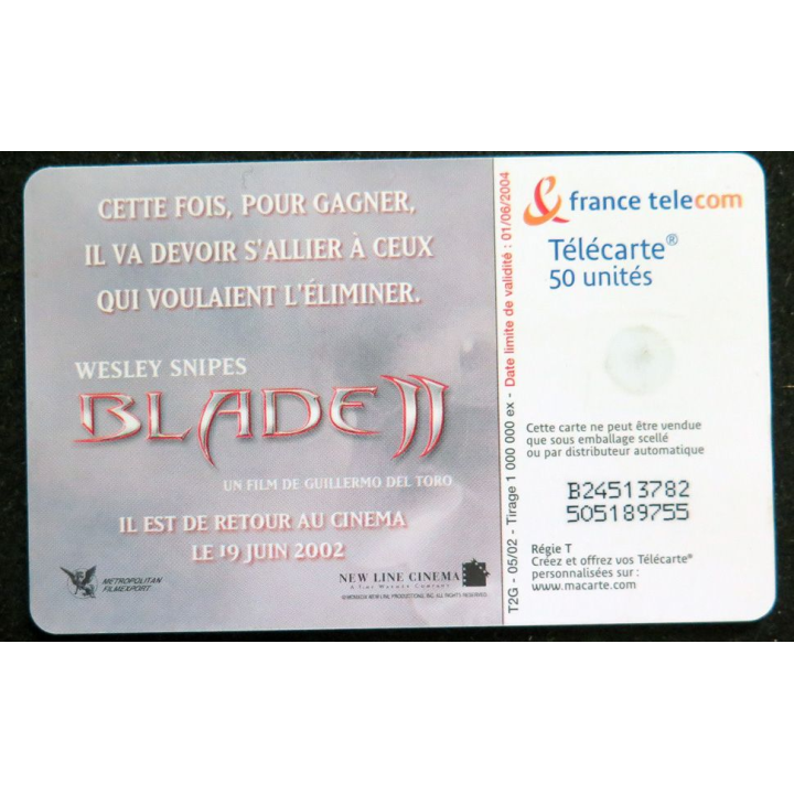 Carte téléphonique télécarte 50 BladeJJ