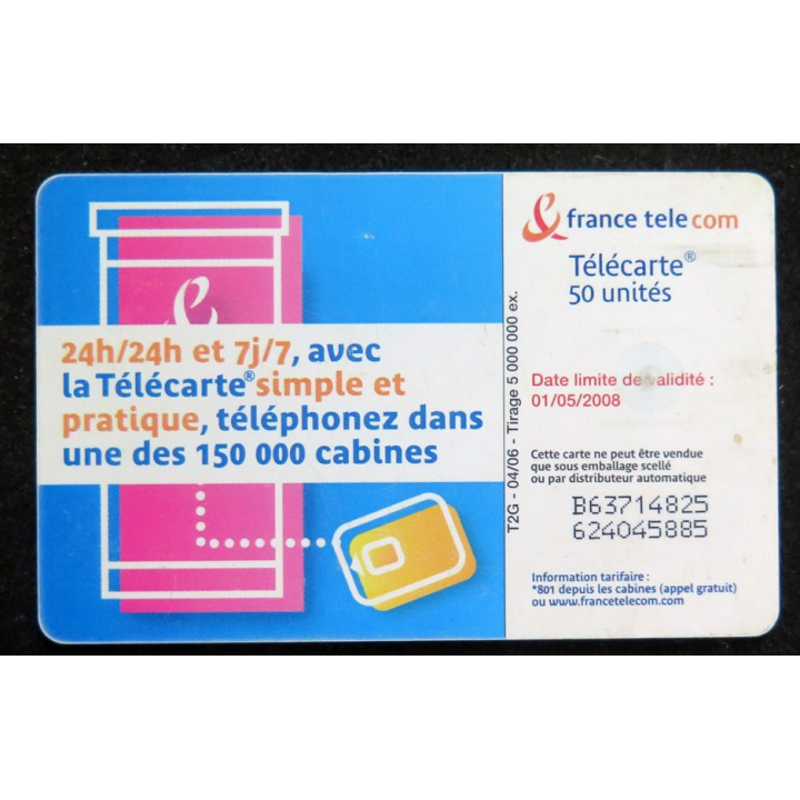 Carte téléphonique télécarte 50 France télécom