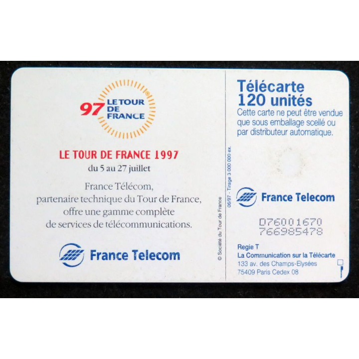 Carte téléphonique télécarte 50 Tour de France 97