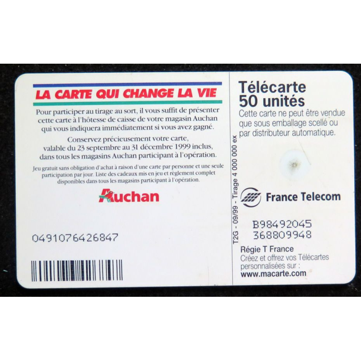 Carte téléphonique télécarte 50 AUCHAN