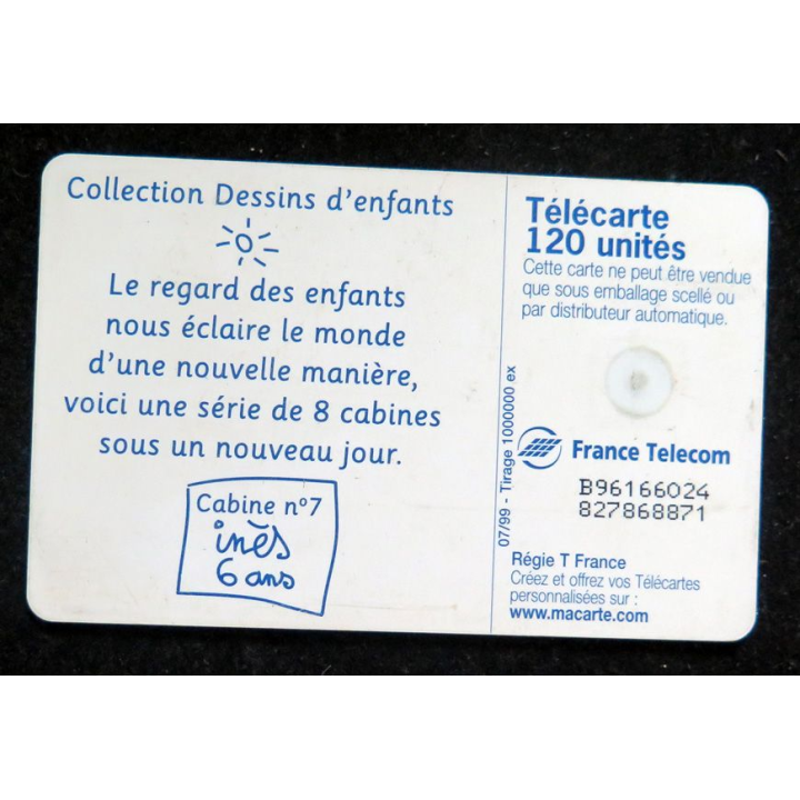 Carte téléphonique télécarte 50 Ma cabine cabane n°7