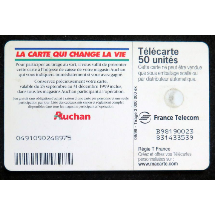 Carte téléphonique télécarte 50 AUCHAN