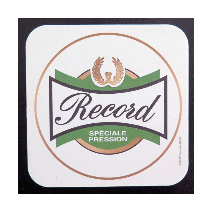 DESSOUS DE VERRE A BIÈRE Record