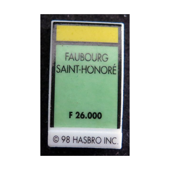 Fève Carte Monopoly Faubourg Saint-Honoré