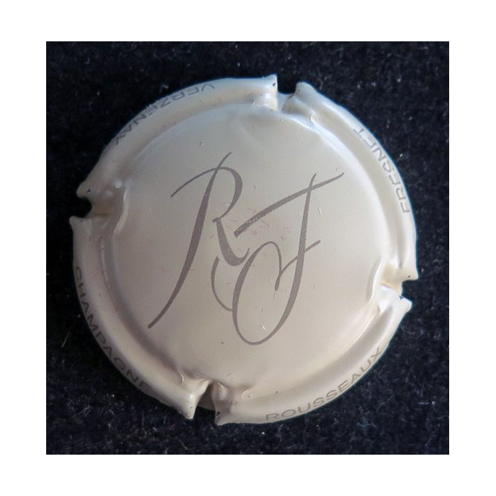 Capsule Muselet de bouteille de champagne ROUSSEAUX-FRESNET n° 18a crème pâle et or