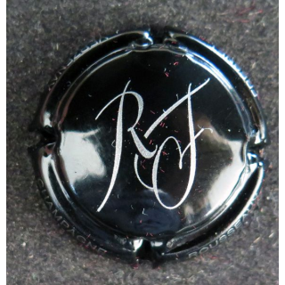Capsule Muselet de bouteille de champagne ROUSSEAUX-FRESNET n° 18 noir mat et argent