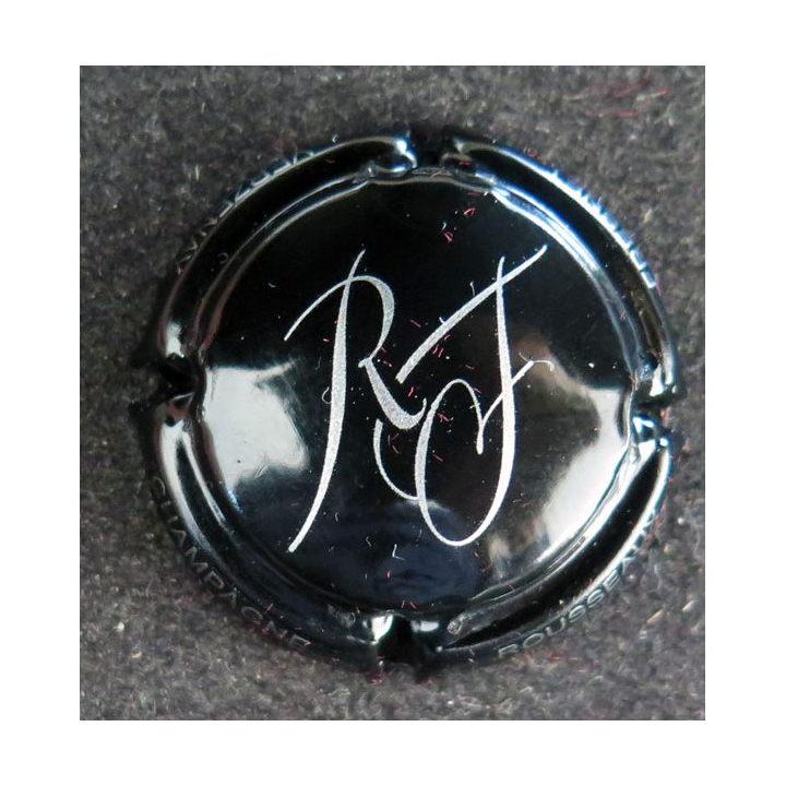 Capsule Muselet de bouteille de champagne ROUSSEAUX-FRESNET n° 18 noir mat et argent