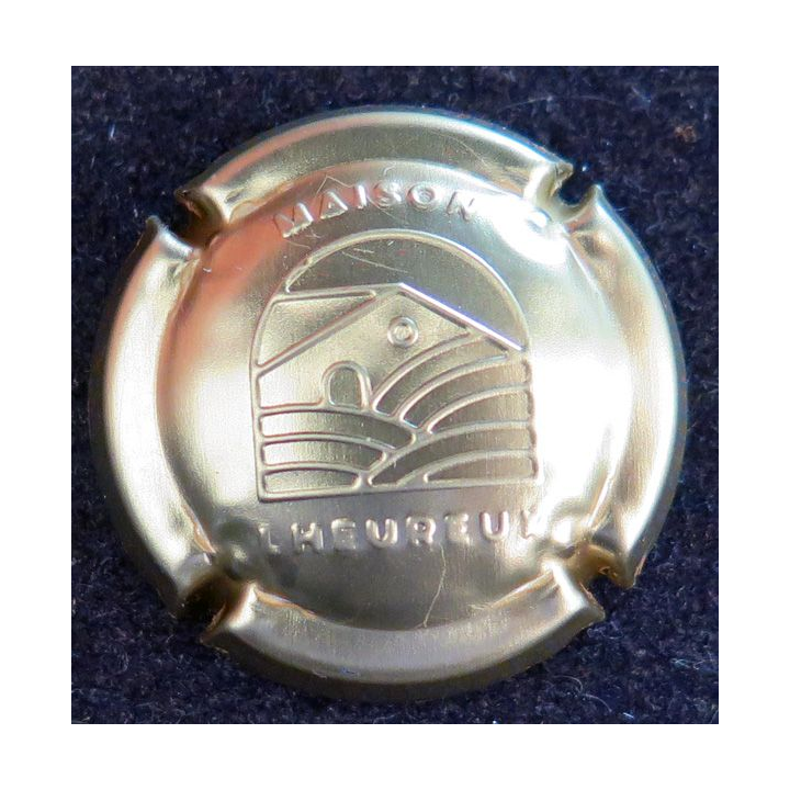 Capsule Muselet de bouteille de champagne MAISON LHEUREUX n° 1 estampée or