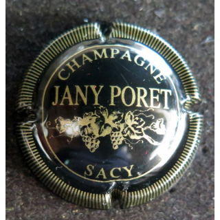 Capsule Muselet de bouteille de champagne PORET Jany n° 1 Noir et or