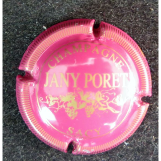 Capsule Muselet de bouteille de champagne PORET Jany n° 11a rose et or pâle strié