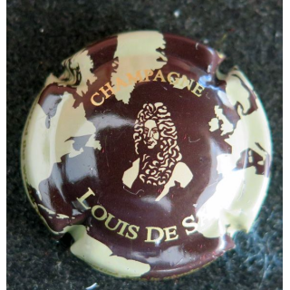Capsule Muselet de bouteille de champagne SACY Louis de n° 9 Fond crème et marron