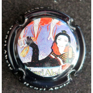 Capsule Muselet de bouteille de champagne ABELÉ Henri n° 9c contour violet foncé