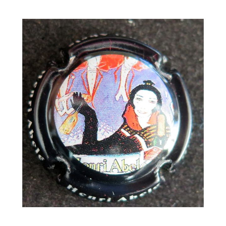 Capsule Muselet de bouteille de champagne ABELÉ Henri n° 9c contour violet foncé