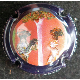 Capsule Muselet de bouteille de champagne ABELÉ Henri n° 10c contour violet foncé