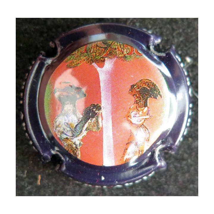 Capsule Muselet de bouteille de champagne ABELÉ Henri n° 10c contour violet foncé
