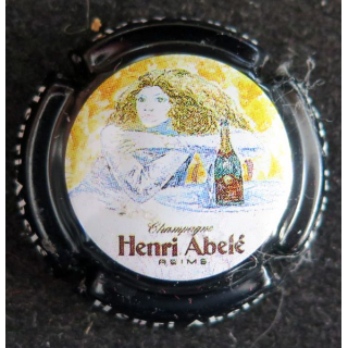 Capsule Muselet de bouteille de champagne ABELÉ Henri n° 8c contour violet foncé