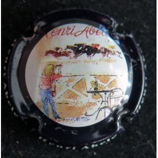 Capsule Muselet de bouteille de champagne ABELÉ Henri n° 7c contour violet foncé