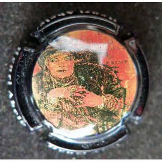 Capsule Muselet de bouteille de champagne ABELÉ Henri n° 5c contour violet foncé