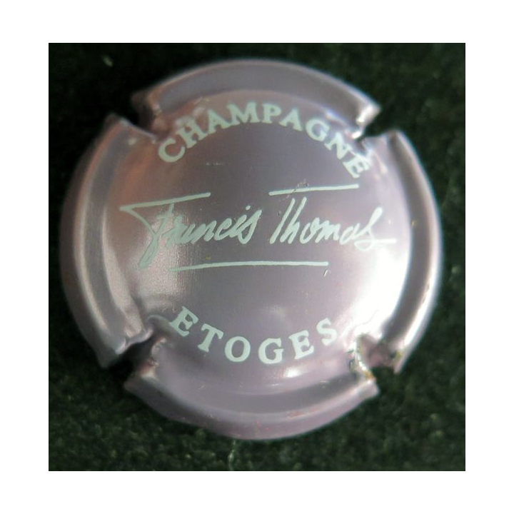 Capsule Muselet de bouteille de champagne THOMAS Francis n° 12 rosé-violacé et blanc