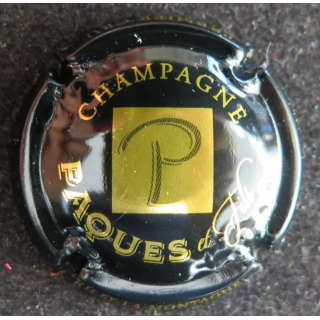 Capsule Muselet de bouteille de champagne PAQUES et Fils n° 1 Noir et Or brillant