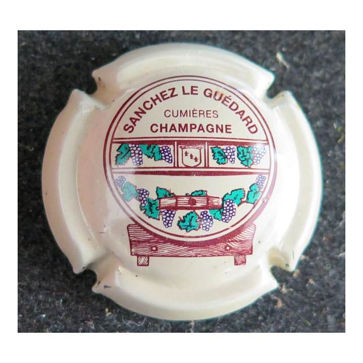Capsule Muselet de bouteille de champagne SANCHEZ LE GUÉDARD n° 4 support tonneau marron