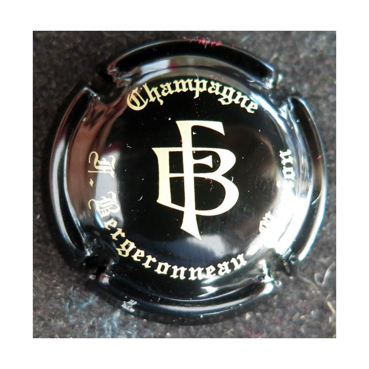 Capsule Muselet de bouteille de champagne BERGERONNEAU-MARION n° 1 Noir et or brillant