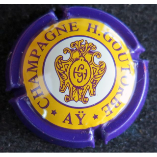 Capsule Muselet de bouteille de champagne GOUTORBE Henri n° 11 Jaune contour violet