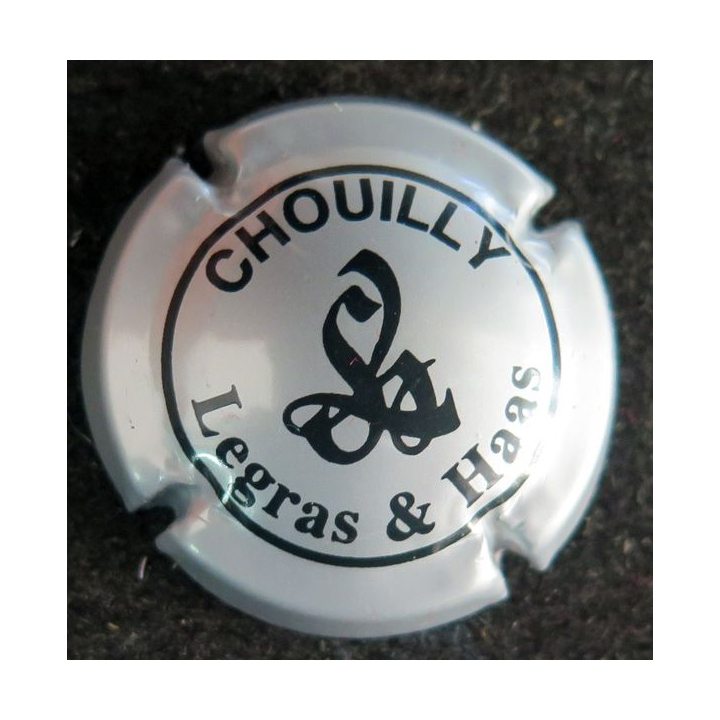 Capsule Muselet de bouteille de champagne LEGRAS & HAAS n° 7d argent et noir
